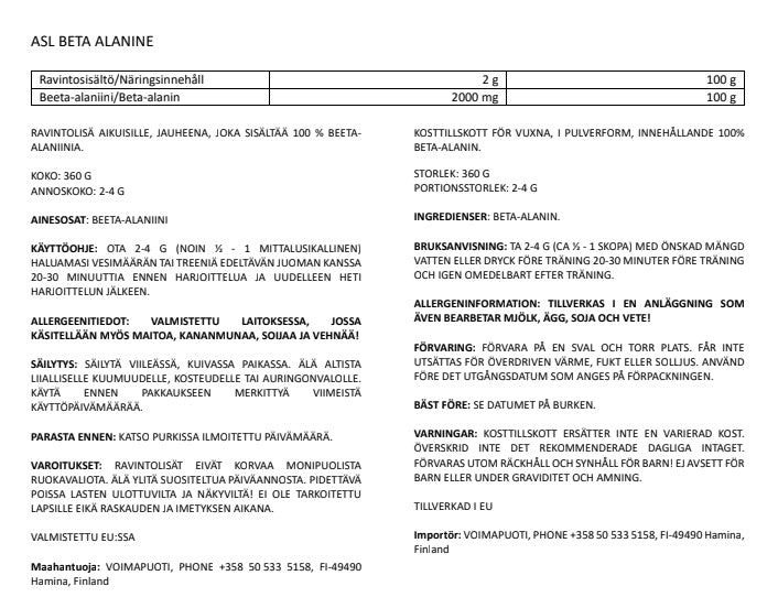 All Sports Labs Beta-Alanine Powder