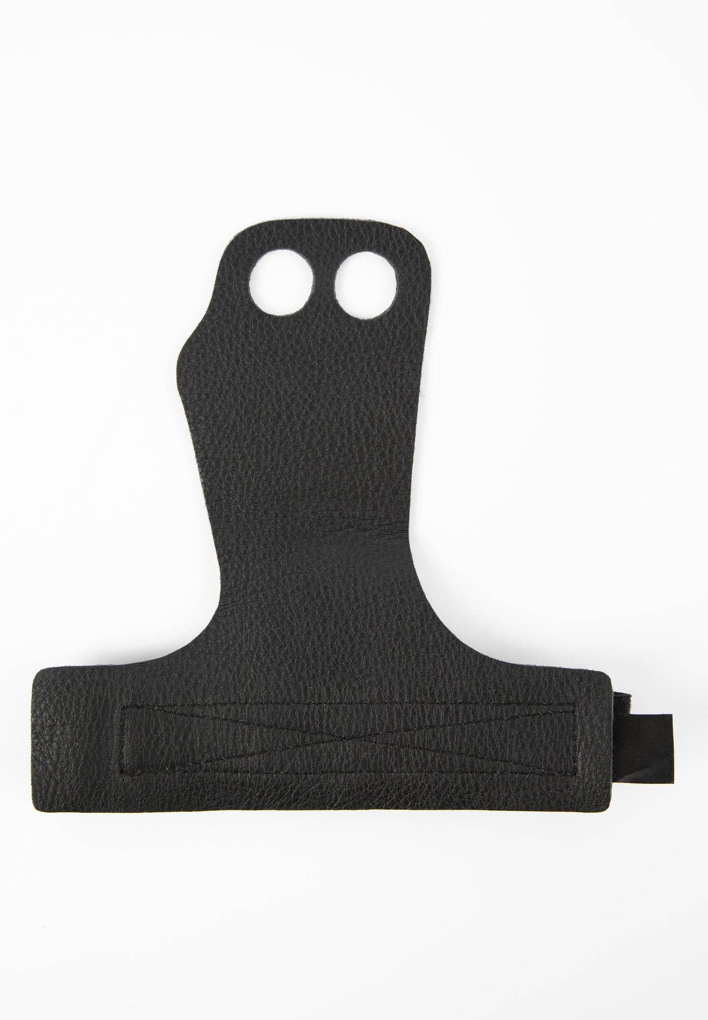 Gorilla Wear 2-Hole Leather Lifting Grips - Black