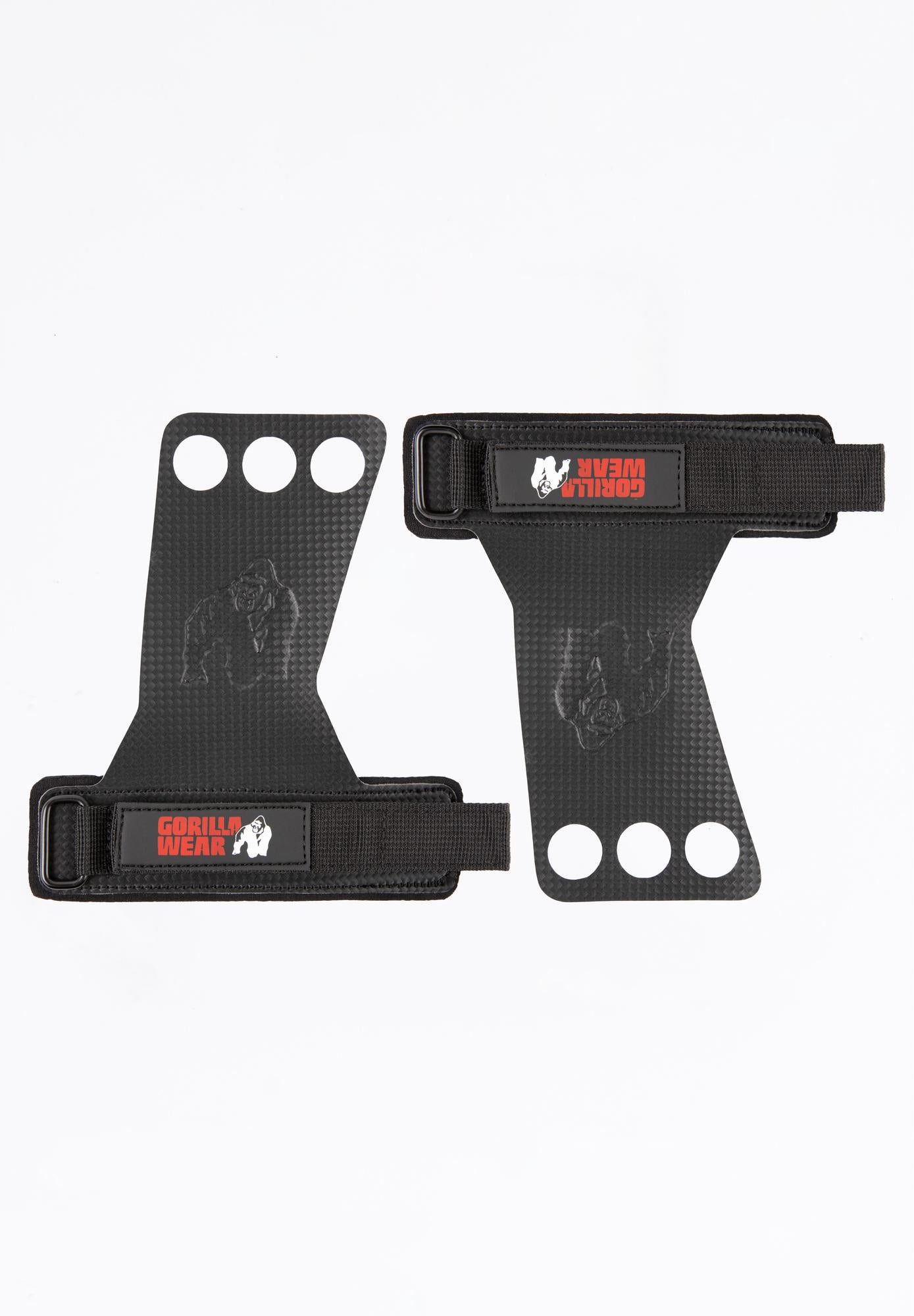 Gorilla Wear 3-Hole Carbon Leather Lifting Grips