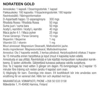 LA Muscle Norateen Gold capsules