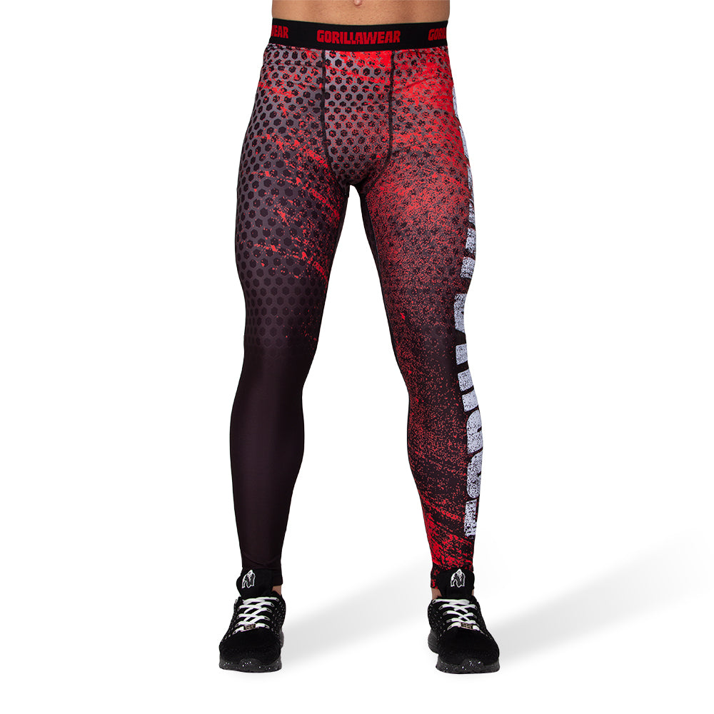 Gorilla Wear Bruce Men's Tights - Punainen/Harmaa