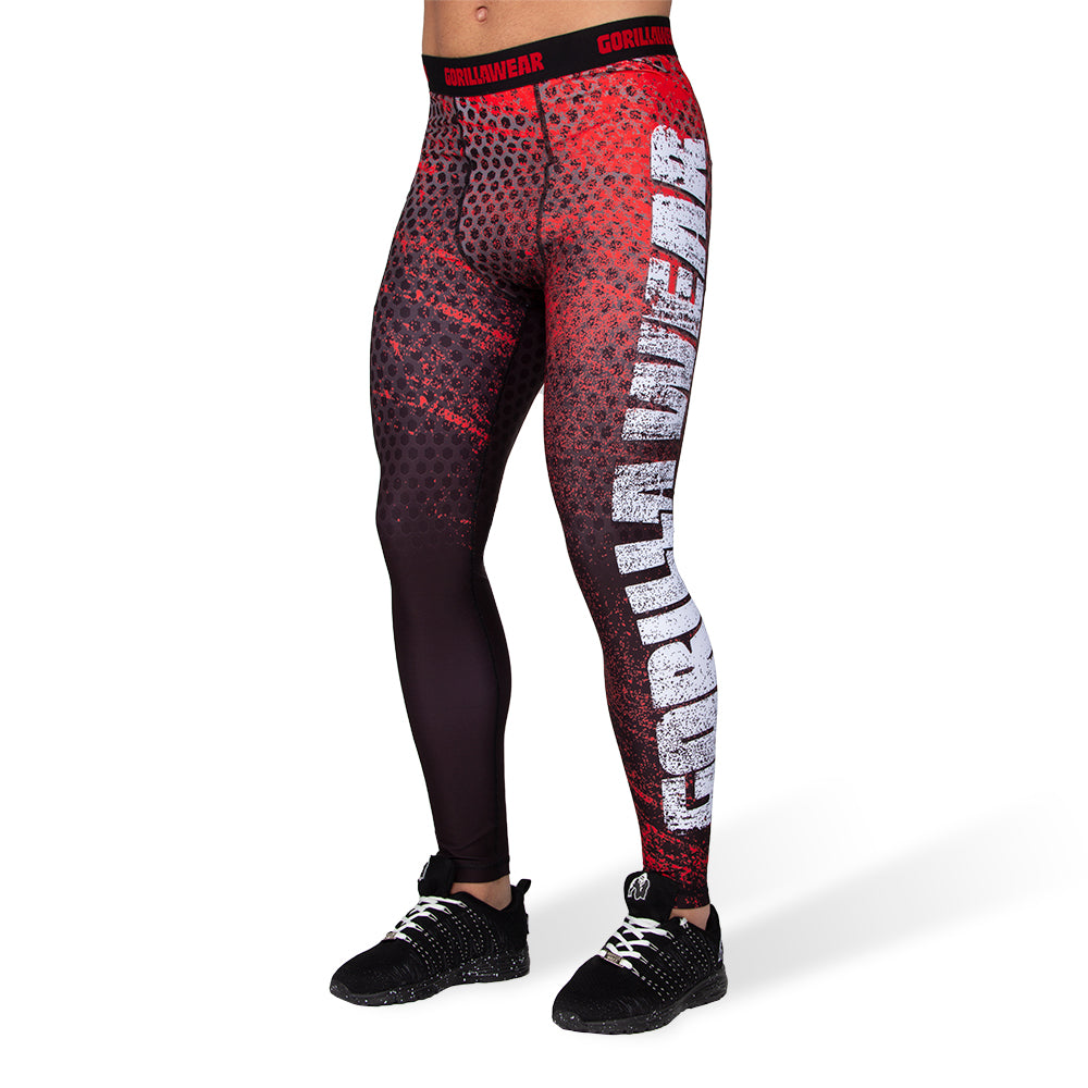 Gorilla Wear Bruce Men's Tights - Punainen/Harmaa