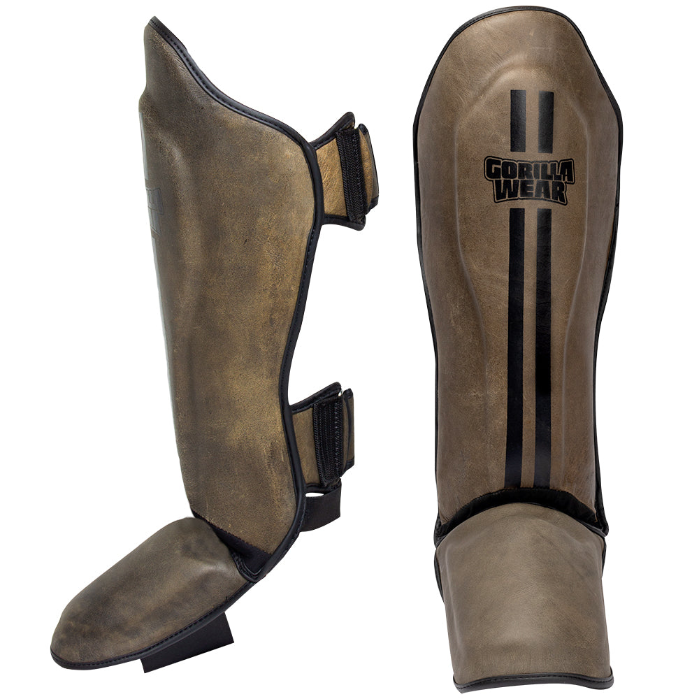 Gorilla Wear Yeso Shin Guards - Vintage Brown