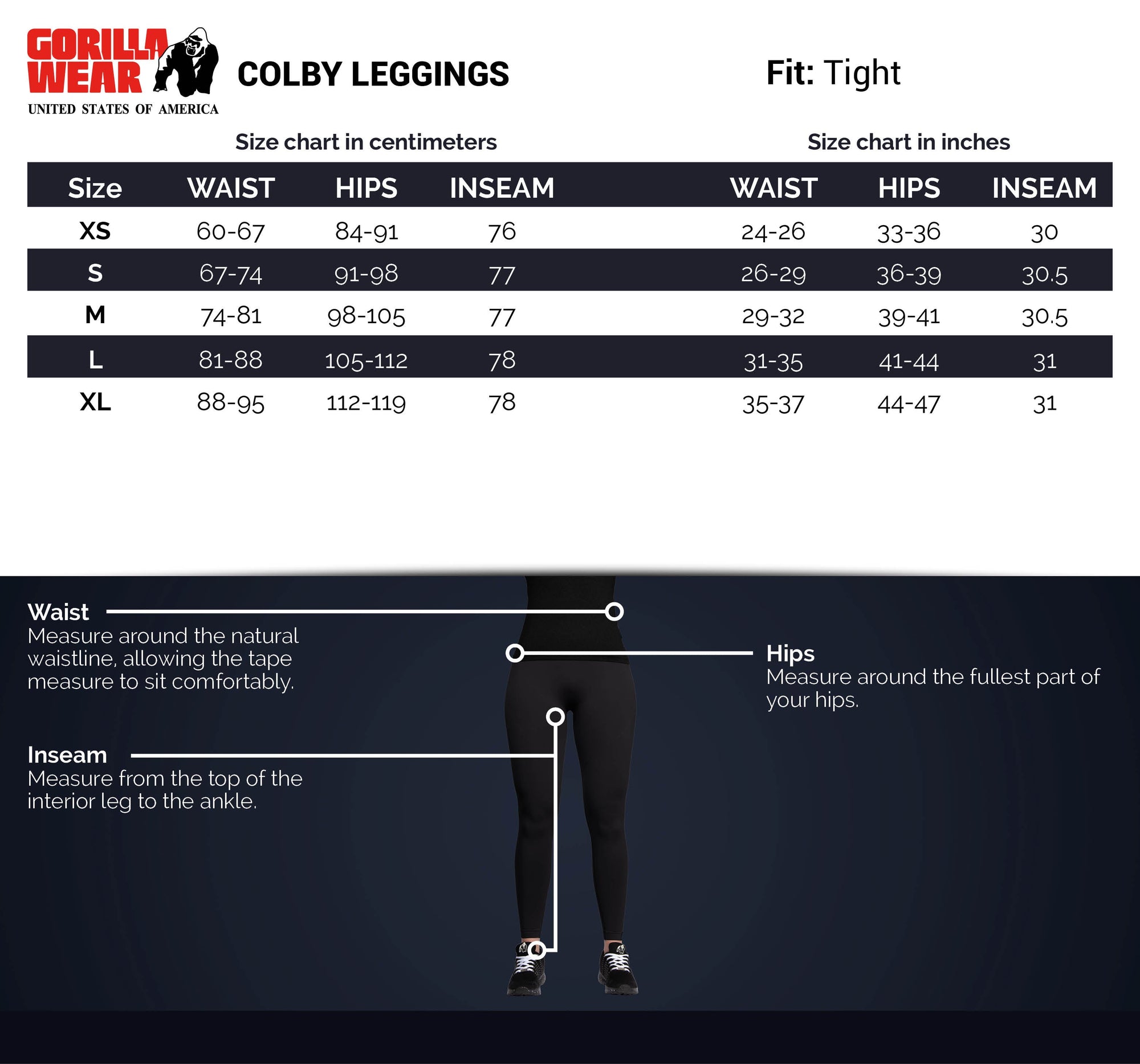 Gorilla Wear Colby Leggins - Kaikki värit