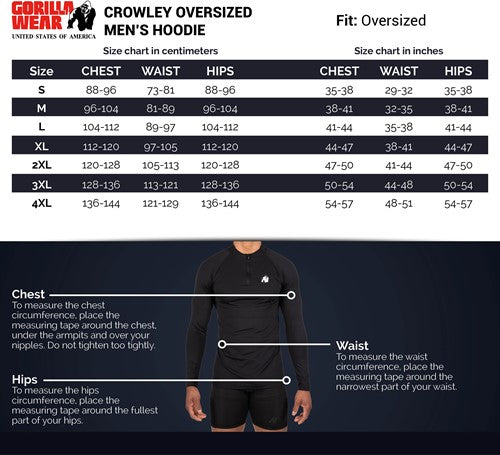 Gorilla Wear Crowley Oversized Hoodie - Kaikki värit