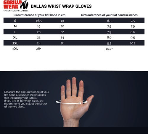 Gorilla Wear Dallas Wrist Wrap Gloves - Kaikki värit