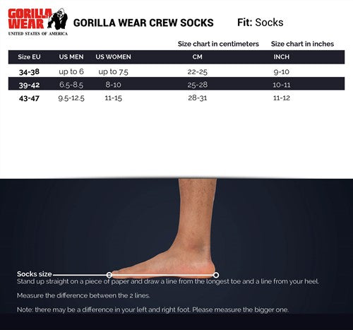 Gorilla Wear Crew Socks 2-Pack - All Colors