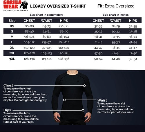 Gorilla Wear Legacy Oversized T-Shirt - Kaikki värit
