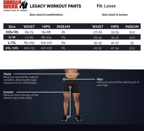Gorilla Wear Legacy Workout Pants - Black