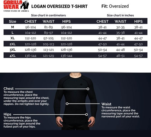 Gorilla Wear Logan Oversized T-Shirt - Kaikki värit