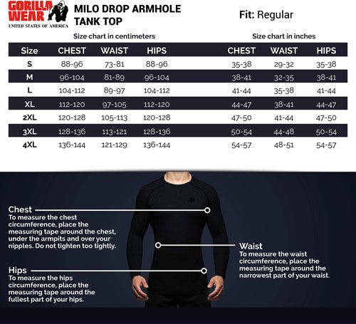 Gorilla Wear Milo Drop Armhole Tank Top - All Colors