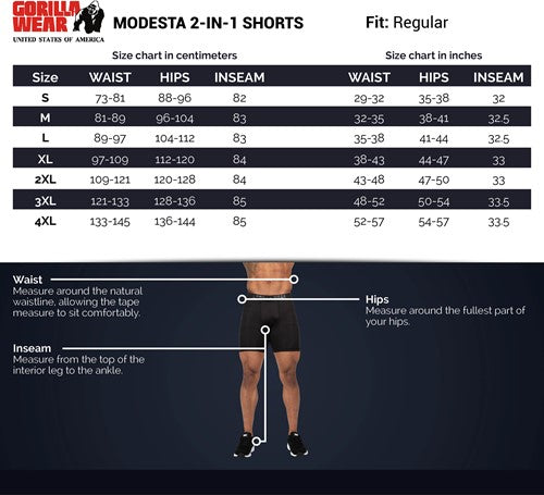 Gorilla Wear Modesto 2-In-1 Shorts - Black