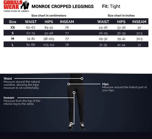 Gorilla Wear Monroe Cropped Leggins - Kaikki värit