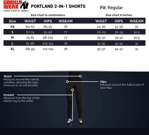 Gorilla Wear Portland 2-In-1 Shorts - Kaikki värit