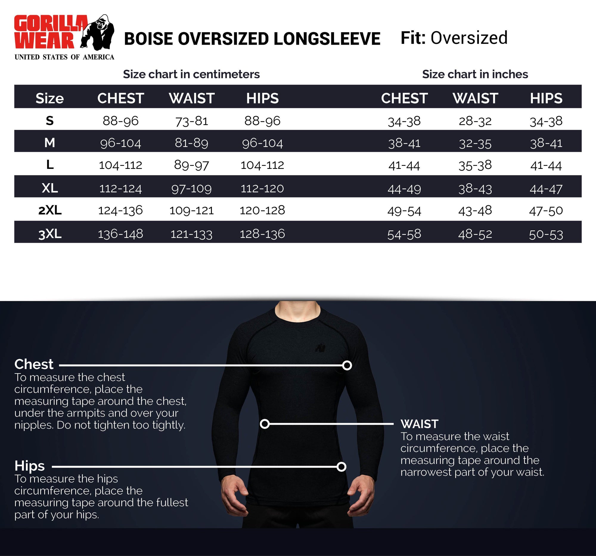Gorilla Wear Boise Longsleeve - Kaikki värit
