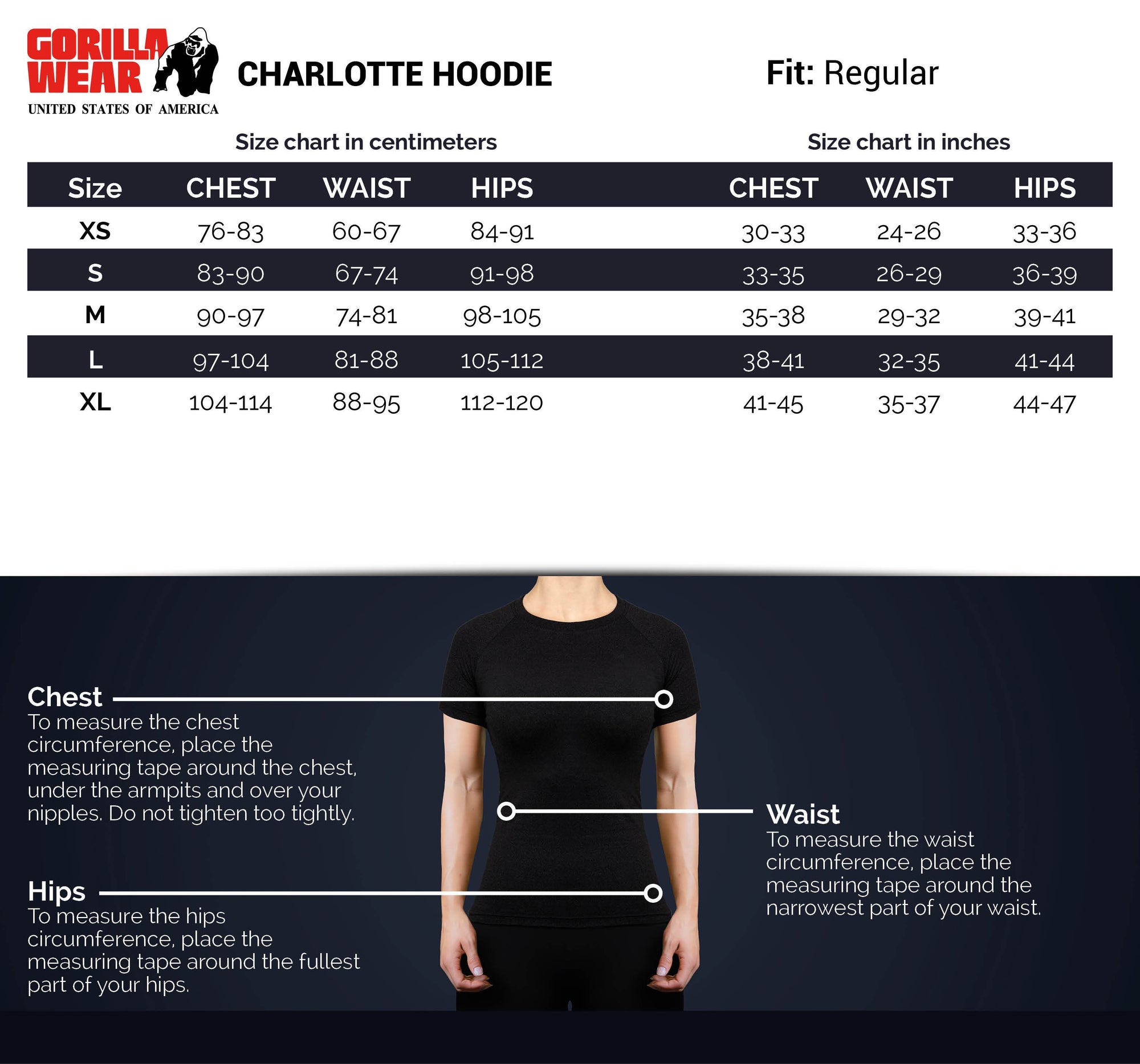 Gorilla Wear Charlotte Hoodie - Alla färger