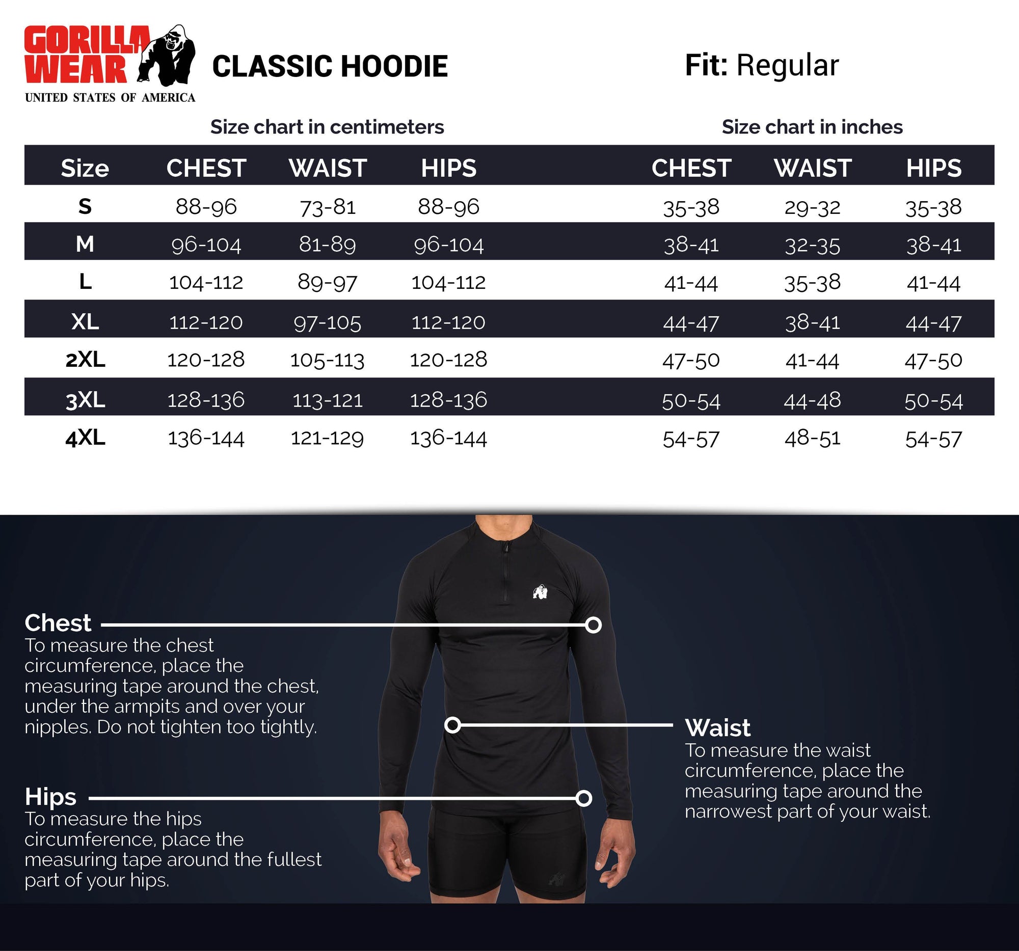 Gorilla Wear Classic Hoodie - Musta