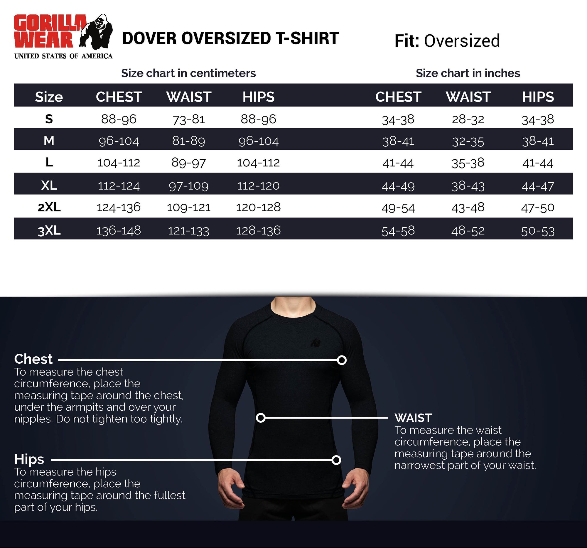 Gorilla Wear Dover Oversized T-Shirt - Kaikki värit