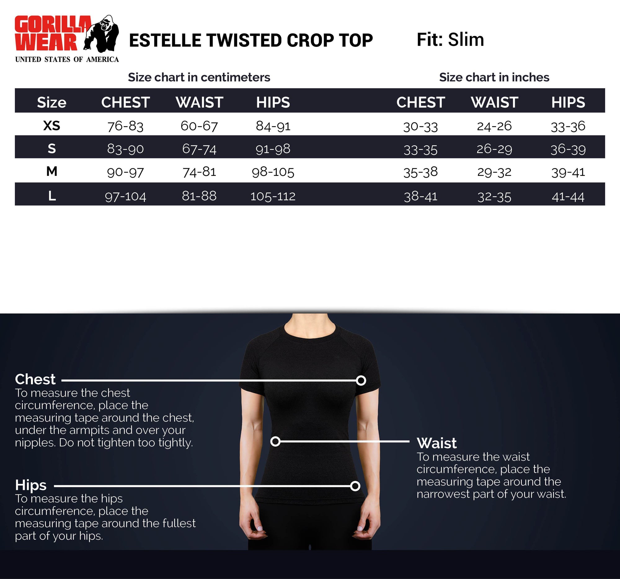 Gorilla Wear Estelle Twisted Crop Top - Kaikki värit