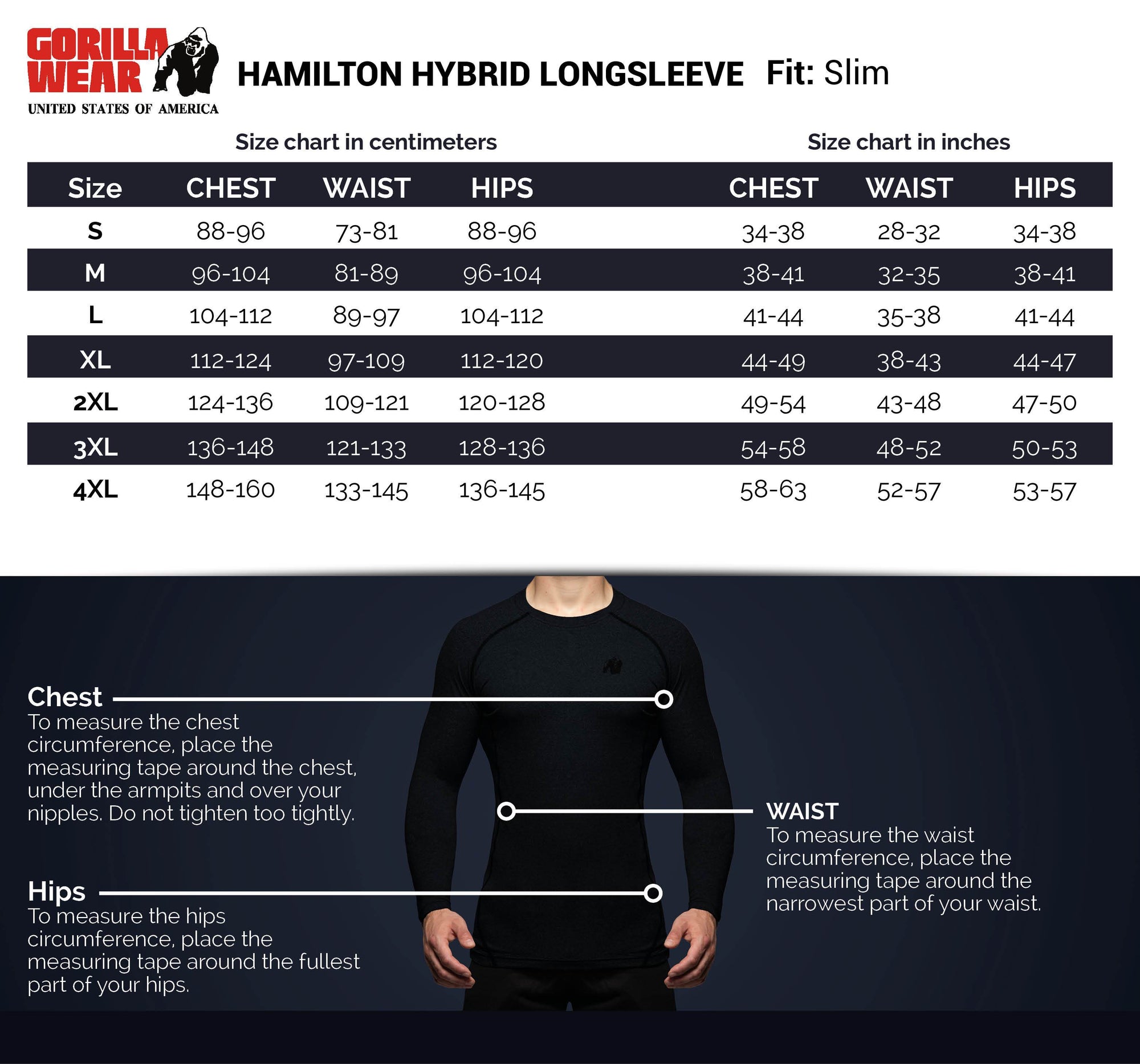 Gorilla Wear Hamilton Hybrid Long Sleeve - Black