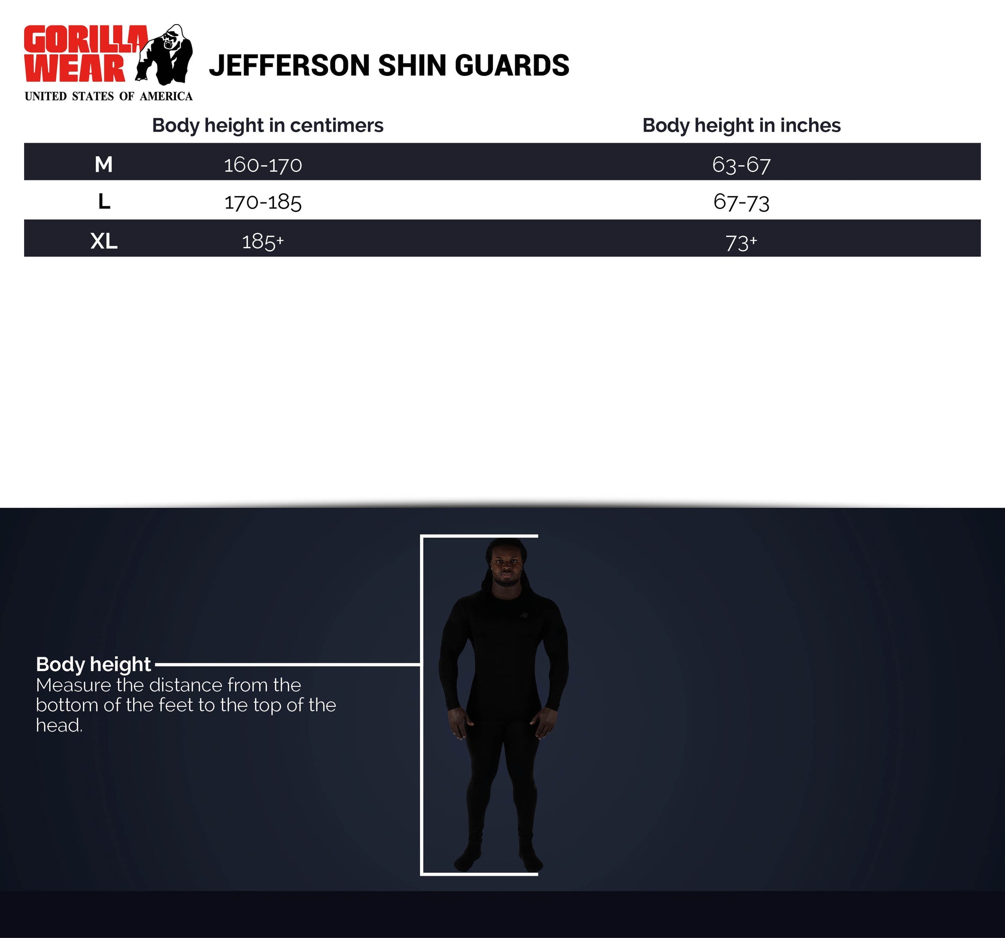 Gorilla Wear Jefferson Shin Guards - Black