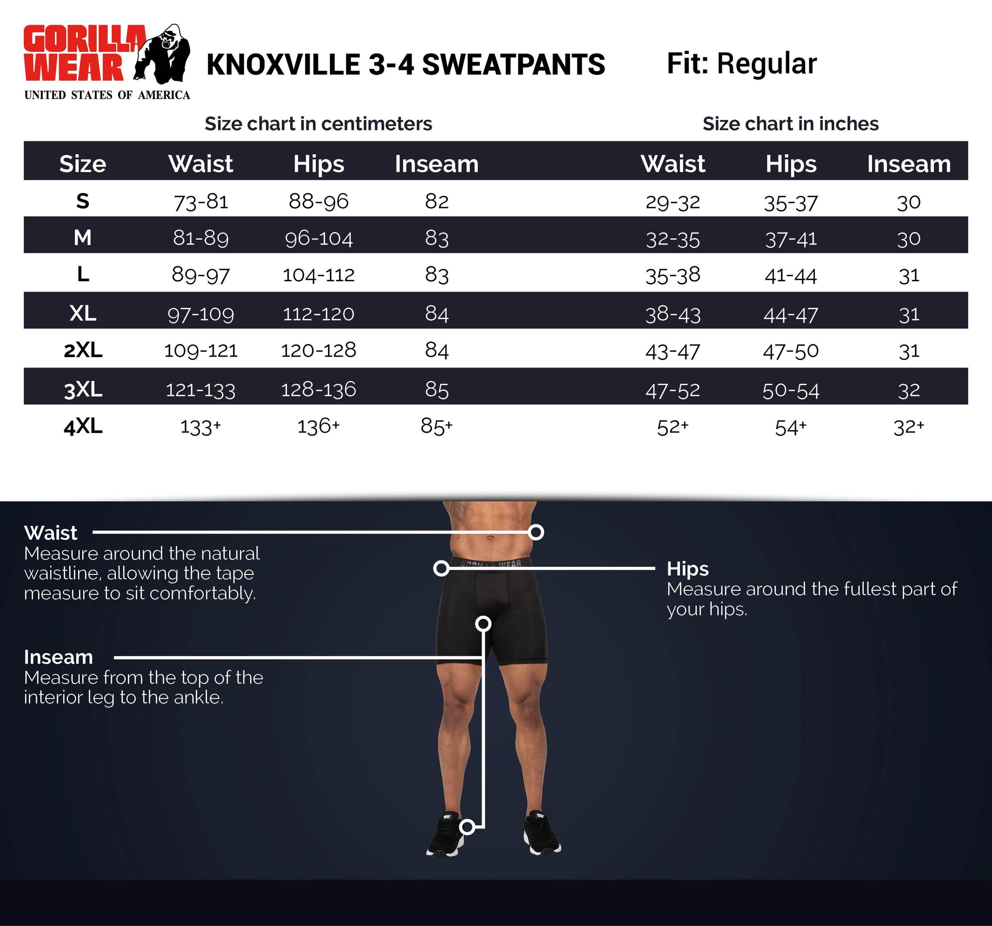 Gorilla Wear Knoxville 3/4 Sweatpants - Kaikki värit