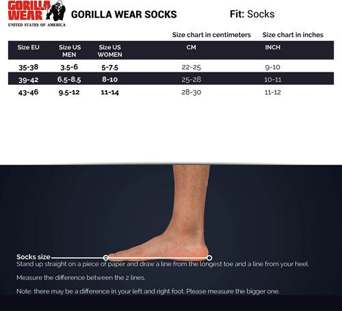 Gorilla Wear Performance Crew Socks - Kaikki värit